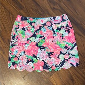 Lilly Pulitzer Floral Skort in Pink and Blue